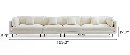 Vanilla White Leather Sofa