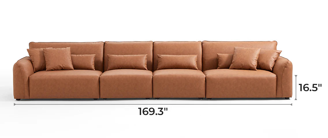 Milano Moda Minimalist Brown Sofa