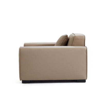 Domus Modular Khaki Leather Armchair-Khaki