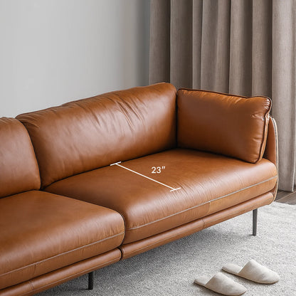 Vanilla Brown Leather Sofa
