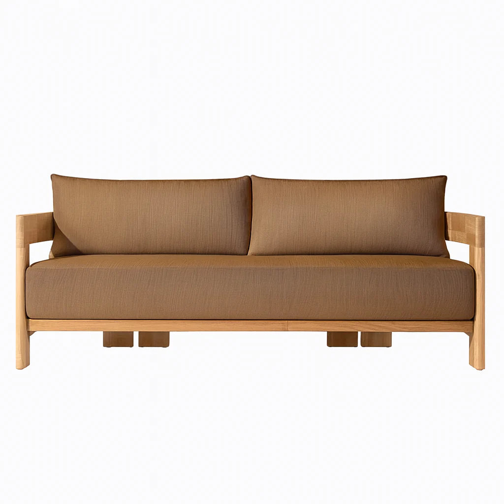 Camryn Outdoor Chat Set With Cushions, Teak/Coffee