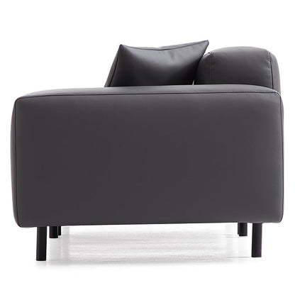 Noble Dark Gray Leather Sofa-Dark Gray