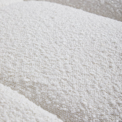 Cushy Cream Boucle Fabric Tufted Sofa Set-White