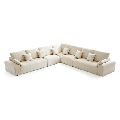 The Empress Camel Corner Sectional Sofa-Beige-144.9"