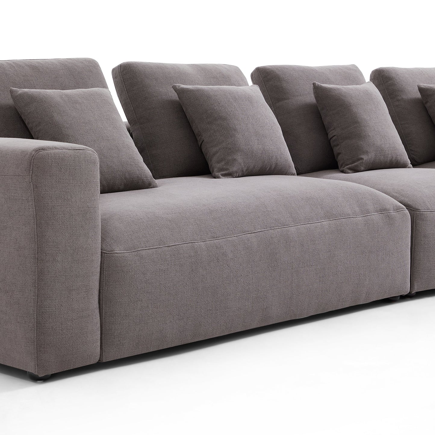 Nathan Modular Dark Gray Natural Linen Sectional Sofa-Dark Gray