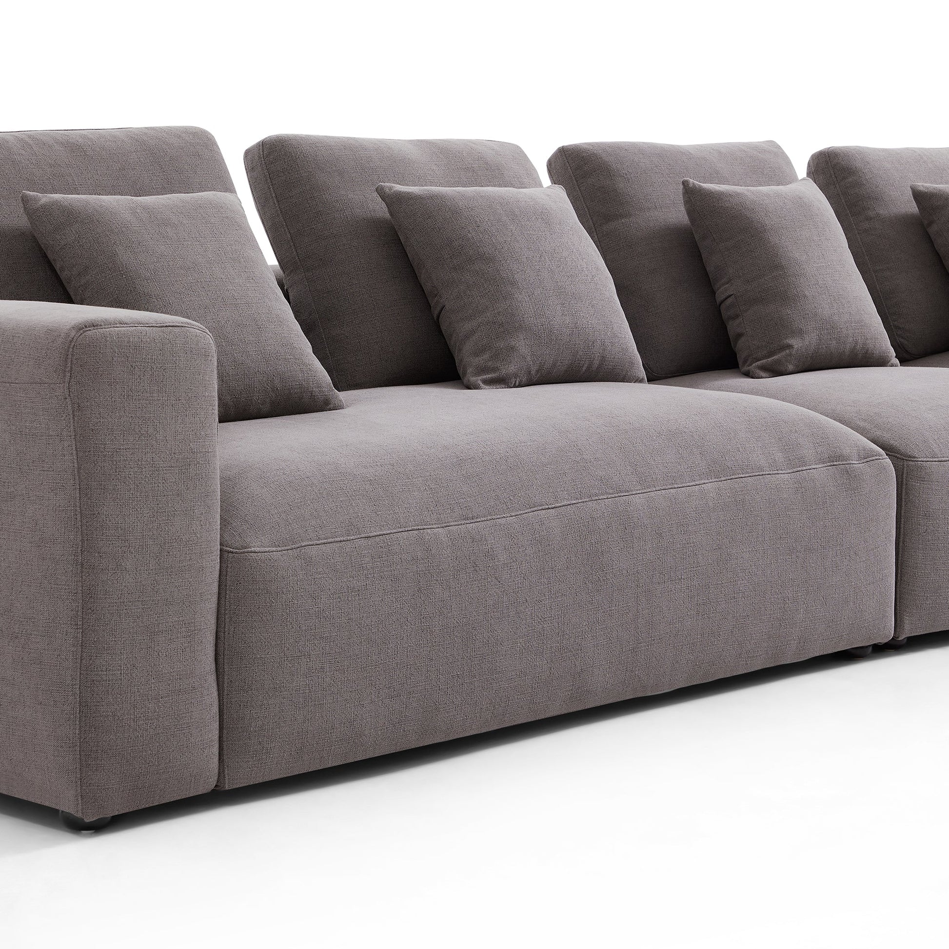 Nathan Modular Dark Gray Natural Linen Sectional Sofa-Dark Gray