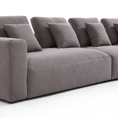 Nathan Modular Dark Gray Natural Linen Sectional Sofa-Dark Gray