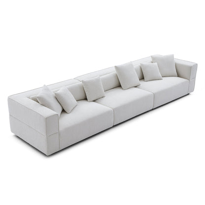 Nordic Modern Gray Sofa-White-6 Seater 143.7"