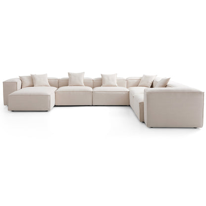 Freedom Modular Khaki U Shaped Sectional Sofa-Khaki-177.2"-High