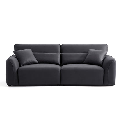 Milano Moda Minimalist Black Sofa-Black-90.6"