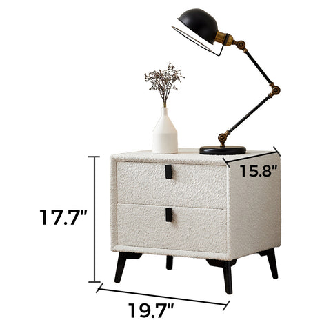 Cushy Boucle Fabric Nightstand
