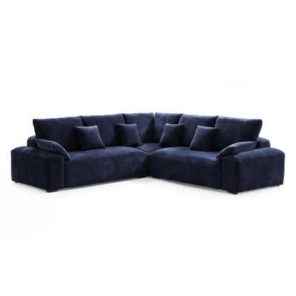 The Empress Navy Blue Corner Sectional-Navy Blue-109.5"