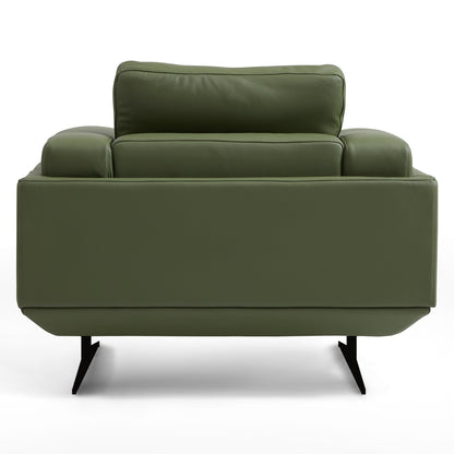 Olivia Top Grain Genuine Leather Armchair-Green
