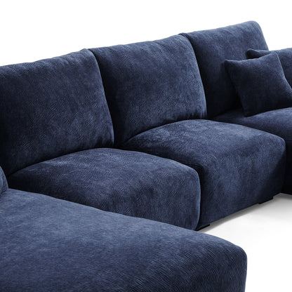 The Empress Navy Blue U Shaped Sectional-Navy Blue