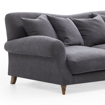 Isabelle Vintage Gray Fabric Sofa-Gray