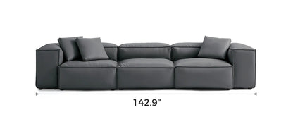 Cube Modular Dark Gray Genuine Leather Sofa