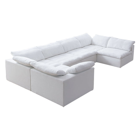Tender Wabi Sabi U Shaped Sectional with One Open End-hidden