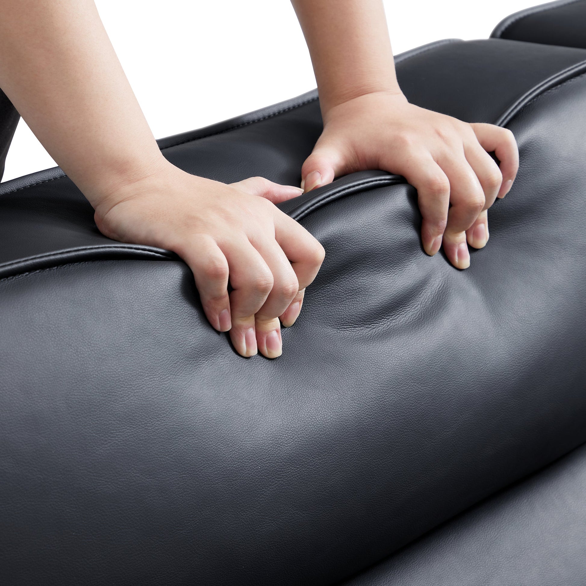 Domus High Back Modular Leather Sofa-Black