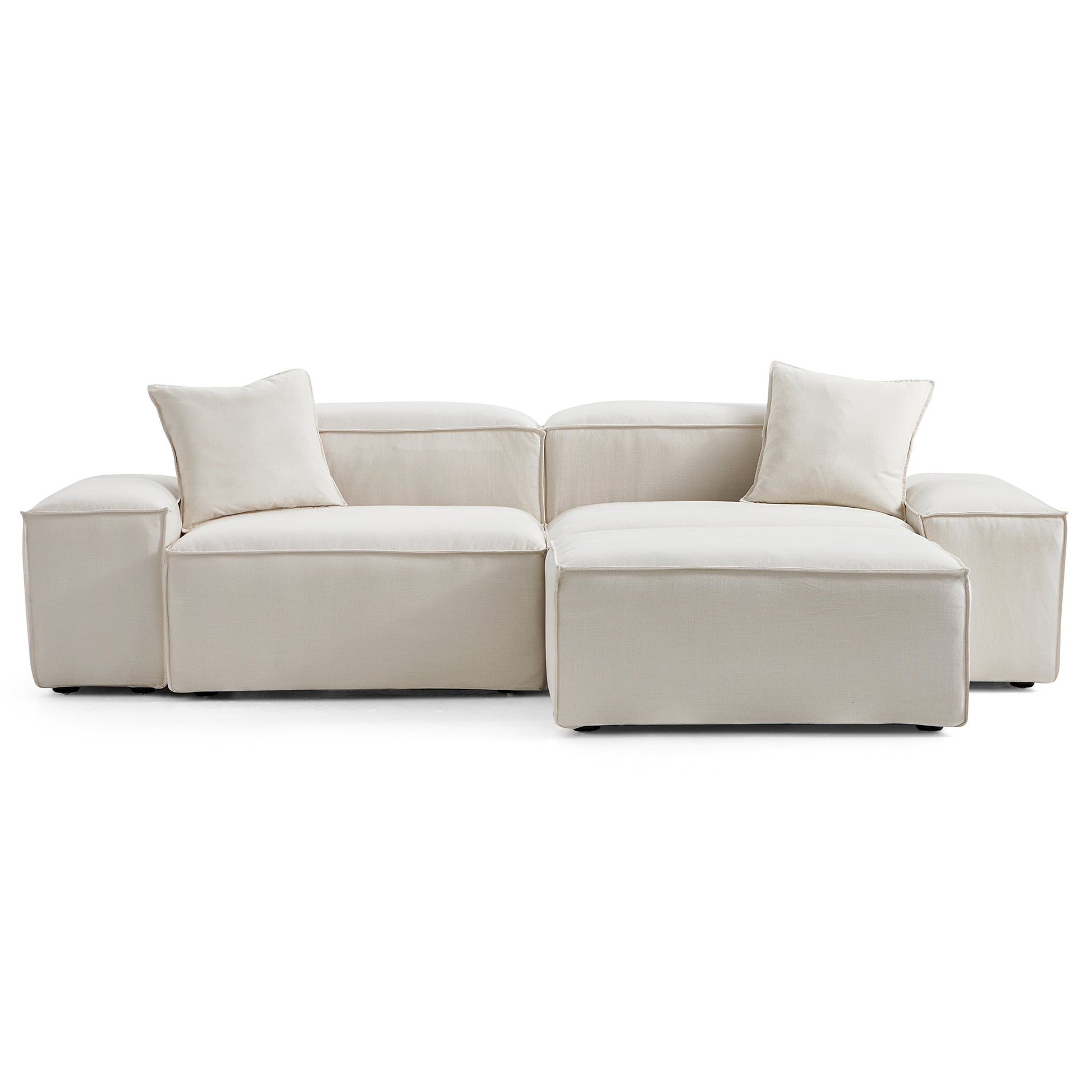 Freedom Modular Sofa with Ottoman-Beige-106.3"-Low