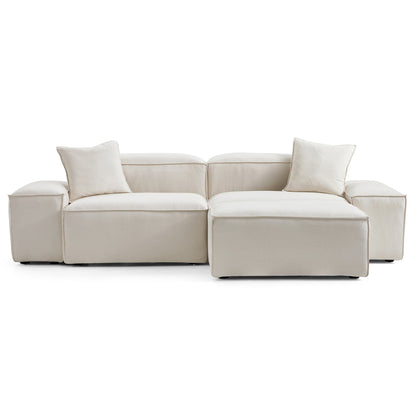 Freedom Modular Sofa with Ottoman-Beige-106.3"-Low