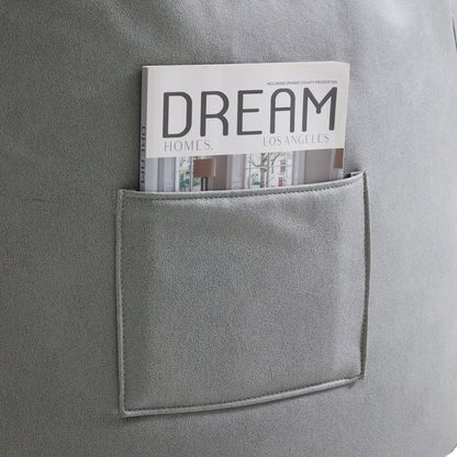 Litton Gray Leathaire Bean Bag-Light Gray