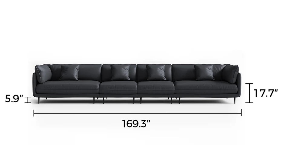 Vanilla Black Leather Sofa