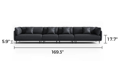 Vanilla Black Leather Sofa