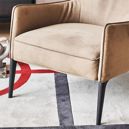 Hippo Camel Suede Accent Chair-Camel