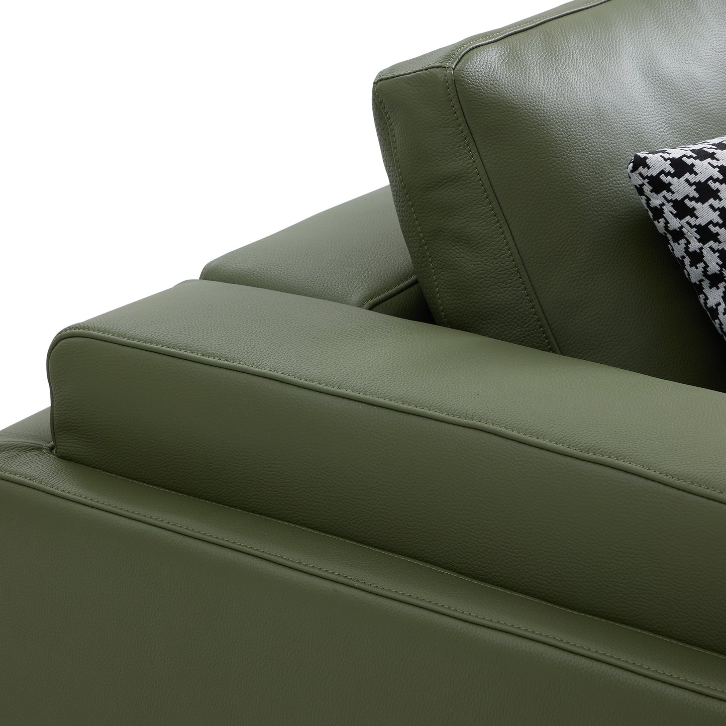 Olivia Top Grain Genuine Leather Sofa-Green