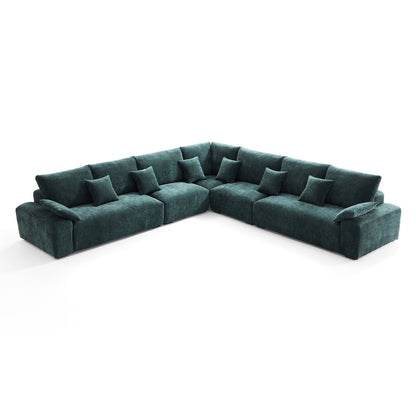 The Empress Green Corner Sectional-Green-144.9"