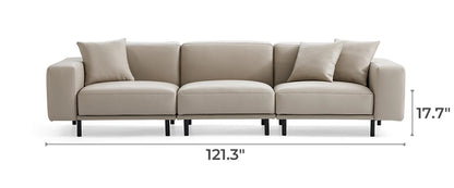 Noble Beige Leather Sofa