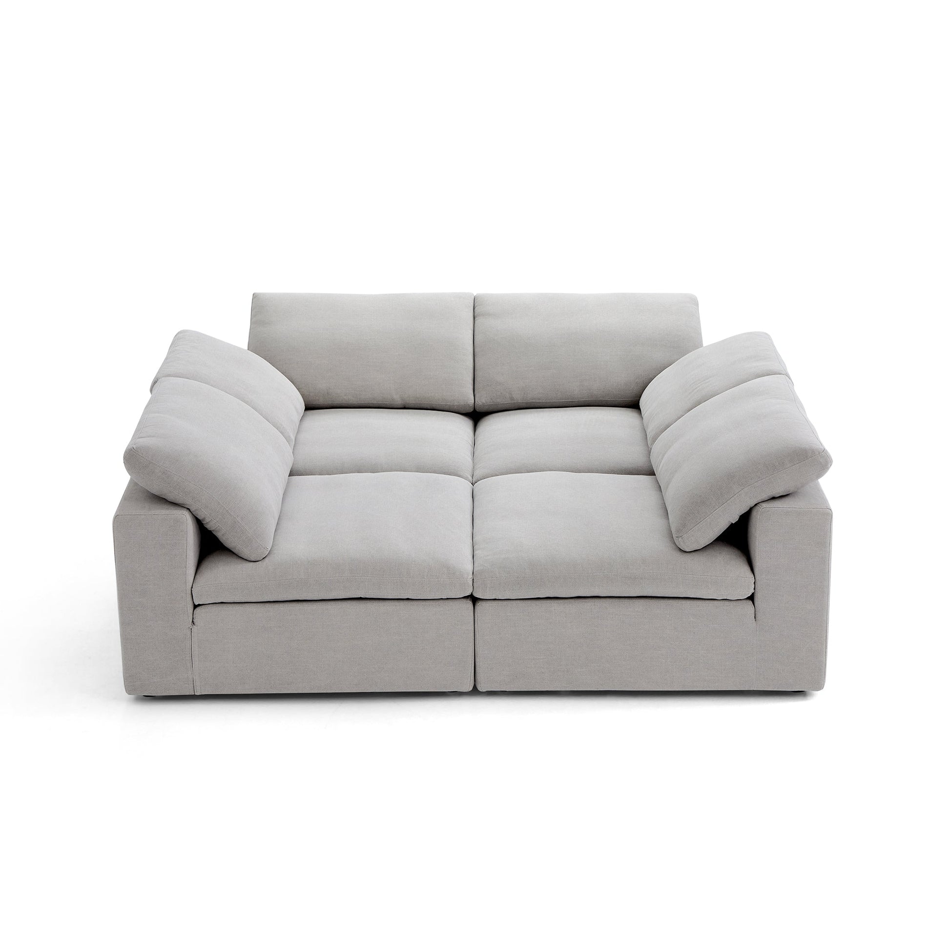Tender Wabi Sabi Light Gray Sofa Bed-Gray-90.6"