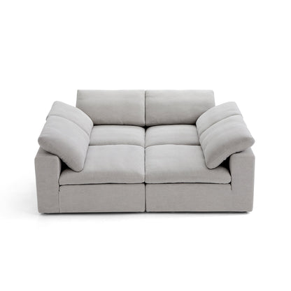 Tender Wabi Sabi Light Gray Sofa Bed-Gray-90.6"