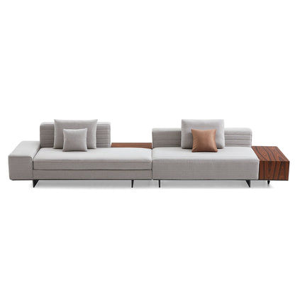 Brandy Channel Tufting Sectional with Coffee Table-Gray-189"
