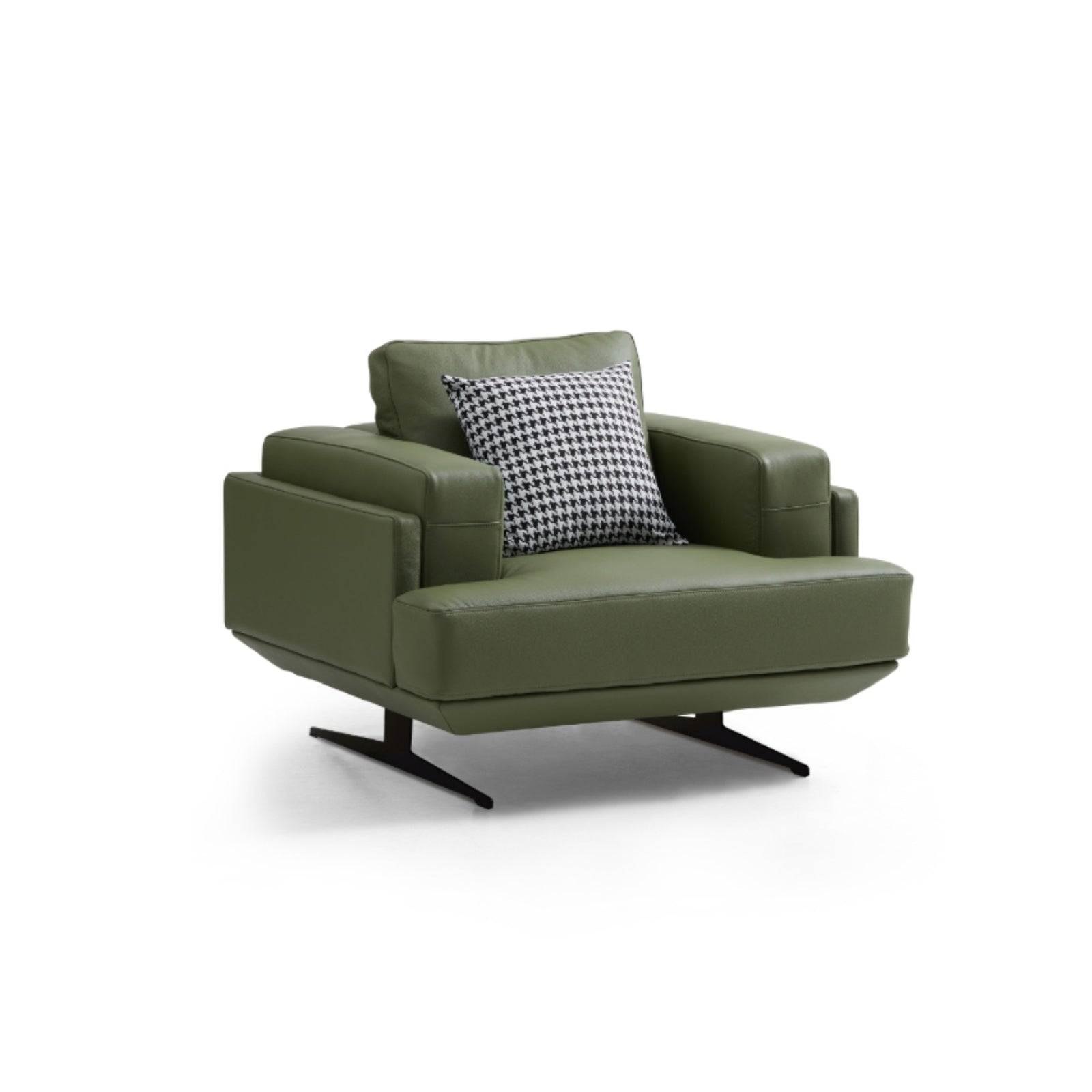 Olivia Green Top Grain Genuine Leather Armchair-hidden