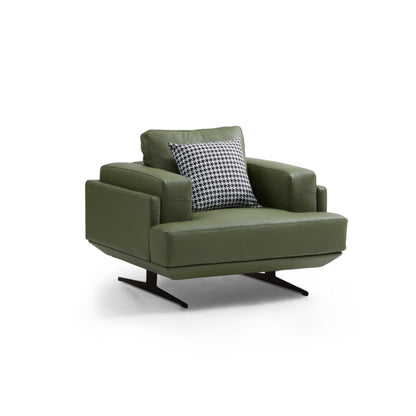 Olivia Green Top Grain Genuine Leather Armchair-hidden