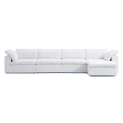 Tender Wabi Sabi Beige Sofa and Regular Ottoman-White-165.4"
