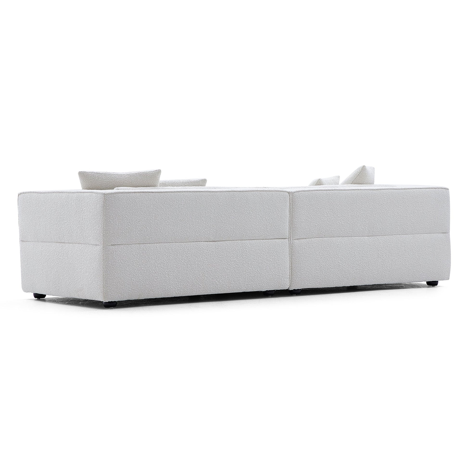 Nordic Modern Gray Sofa-White-4 Seater 103.1"