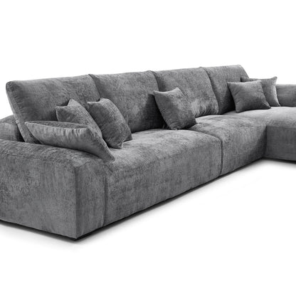 The Empress Gray U Shaped Sectional Sofa-Gray