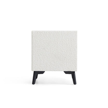 Cushy Boucle Fabric Nightstand-19.7"
