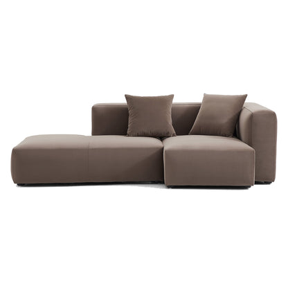 Geometry Minimalist Sectional-Brown-96.5"-Facing Right