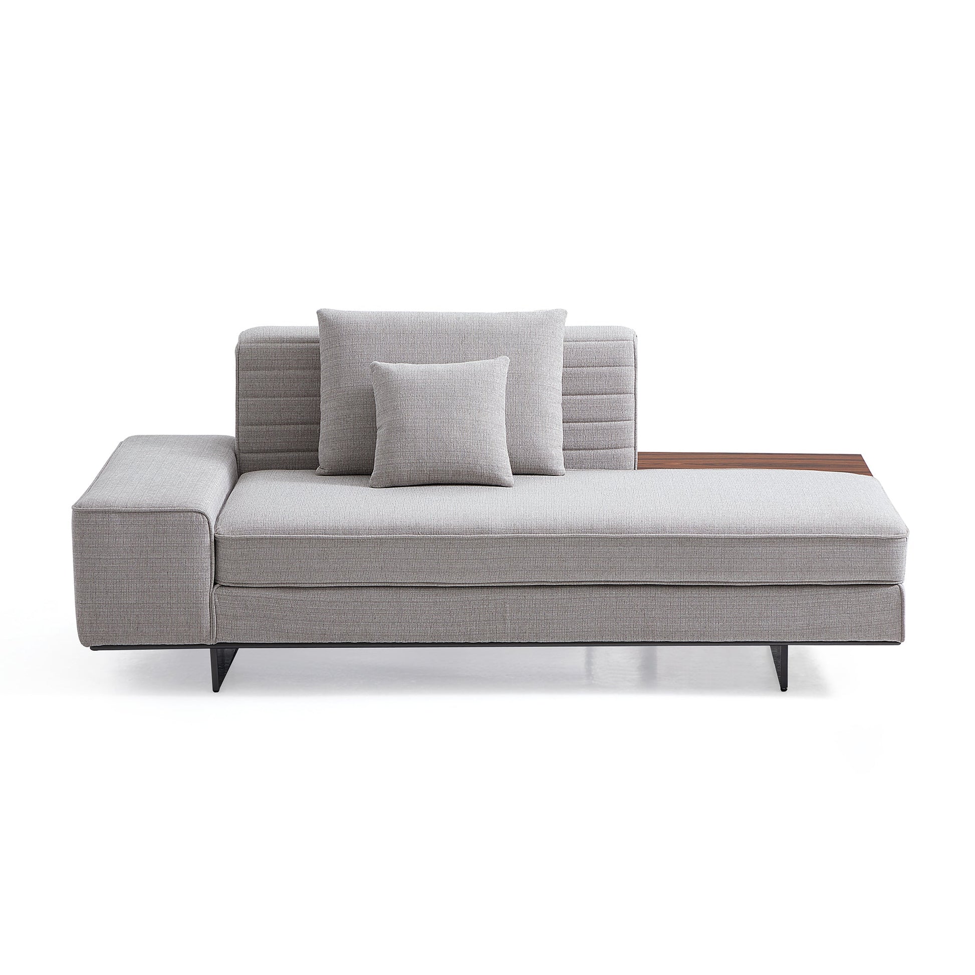 Brandy Channel Tufting Sectional with Coffee Table-Gray