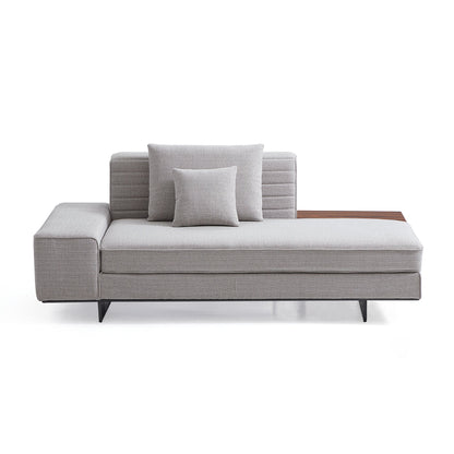 Brandy Channel Tufting Sectional with Coffee Table-Gray