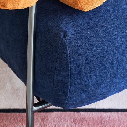 Granchio Russet Fabric Accent chair-Orange & Blue