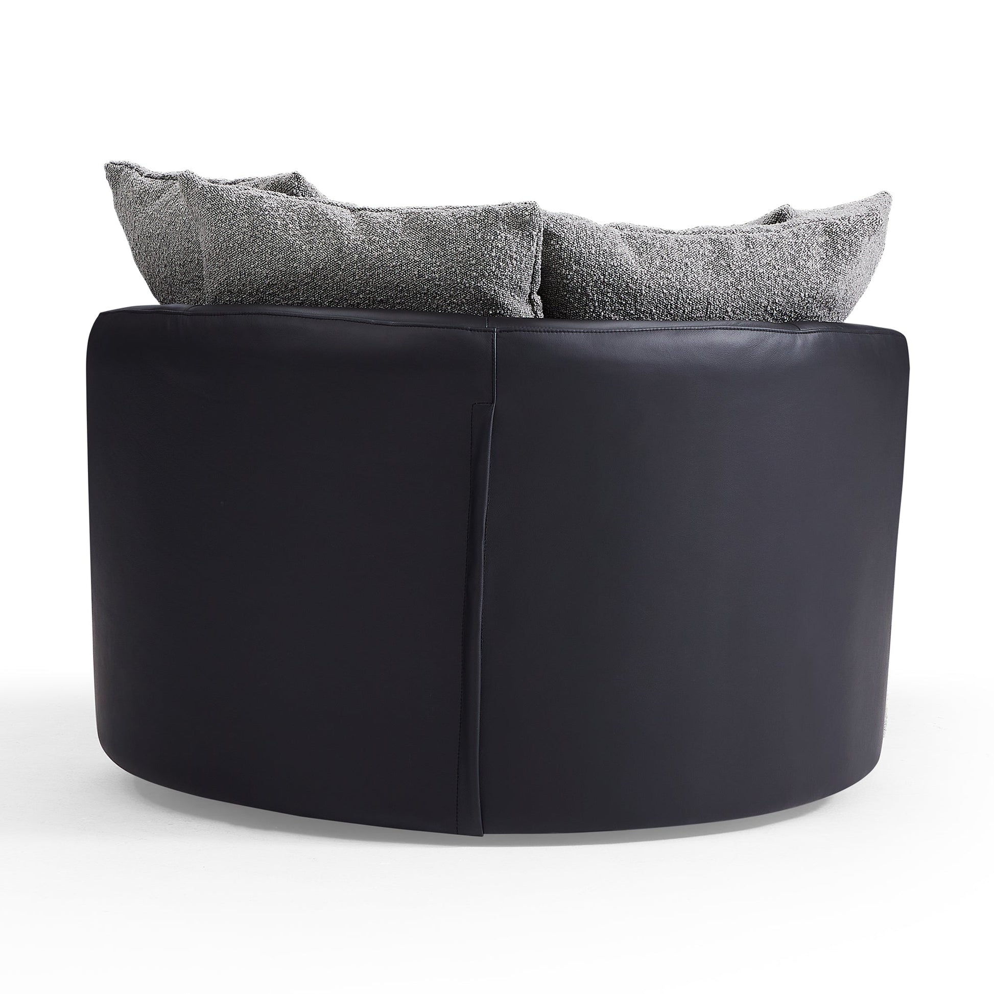 Luna Swivel Light Gray Boucle Fabric Lounge Chair-Gray