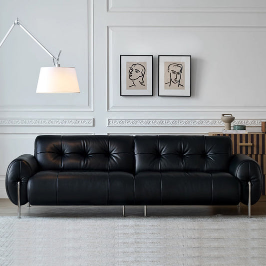 Banning Vintage Leather Sofa-Black