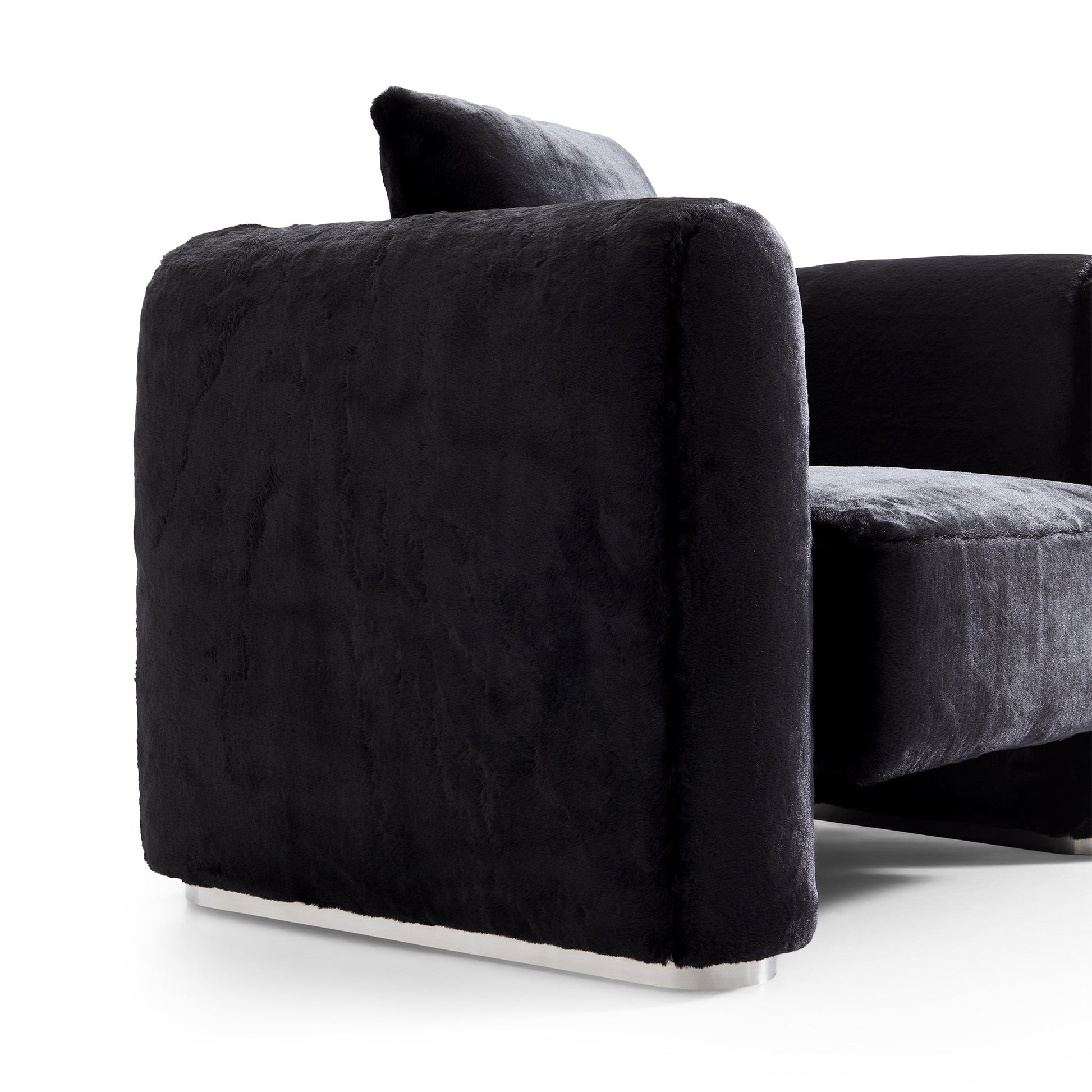 Obsidian Plush Accent Chair-Black