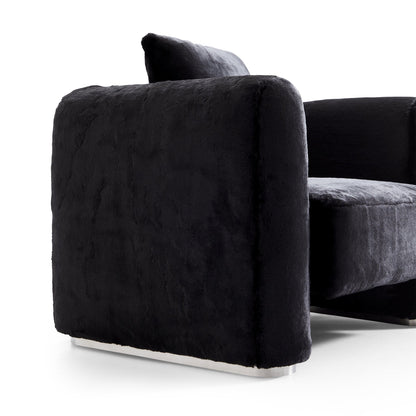 Obsidian Plush Accent Chair-Black