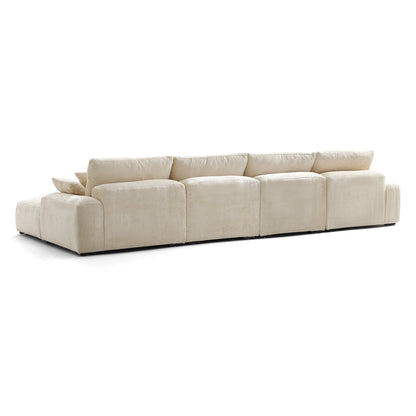 The Empress Gray U Shaped Sectional Sofa-Beige-161.4″