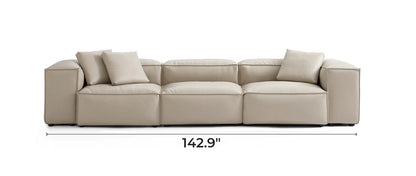 Cube Modular Beige Genuine Leather Sofa